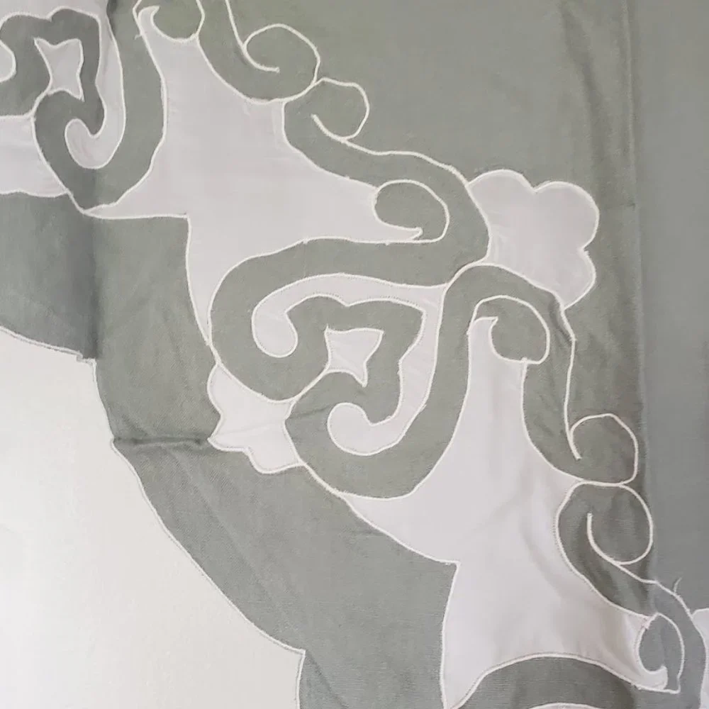 Vintage JC Penney Linen Swag Curtains with Sheer Inset 70 x 38 Sage Green - Picture 5 of 8